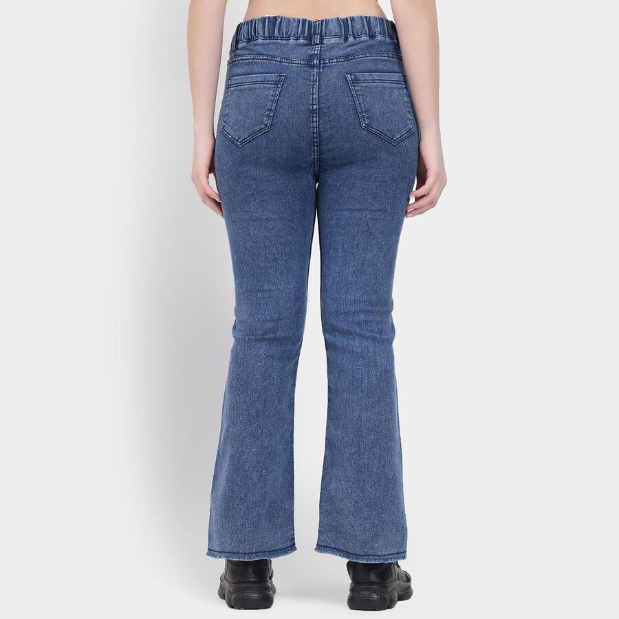 Ladies' Jeans , मध्यम नीला, large