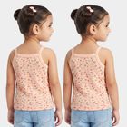 Girls Coral Cotton Square Neck Sleeveless Vest, मूँगा (कोरल), small