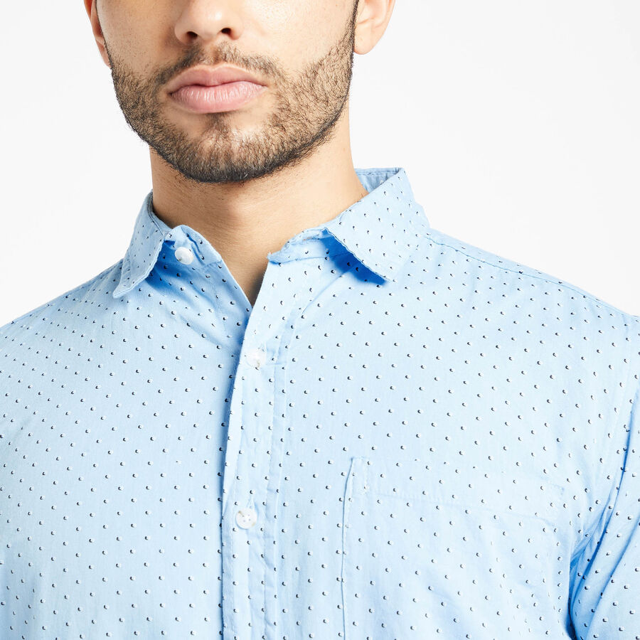 Cotton Printed Casual Shirt, Light Blue, large image number null