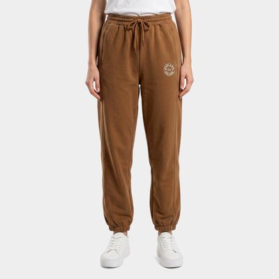Women's Brown Jogger Fit Logo Print Track Pants