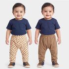 Infants' Beige Relaxed Fit Printed Cotton Pyjama, गहरा पीला, small