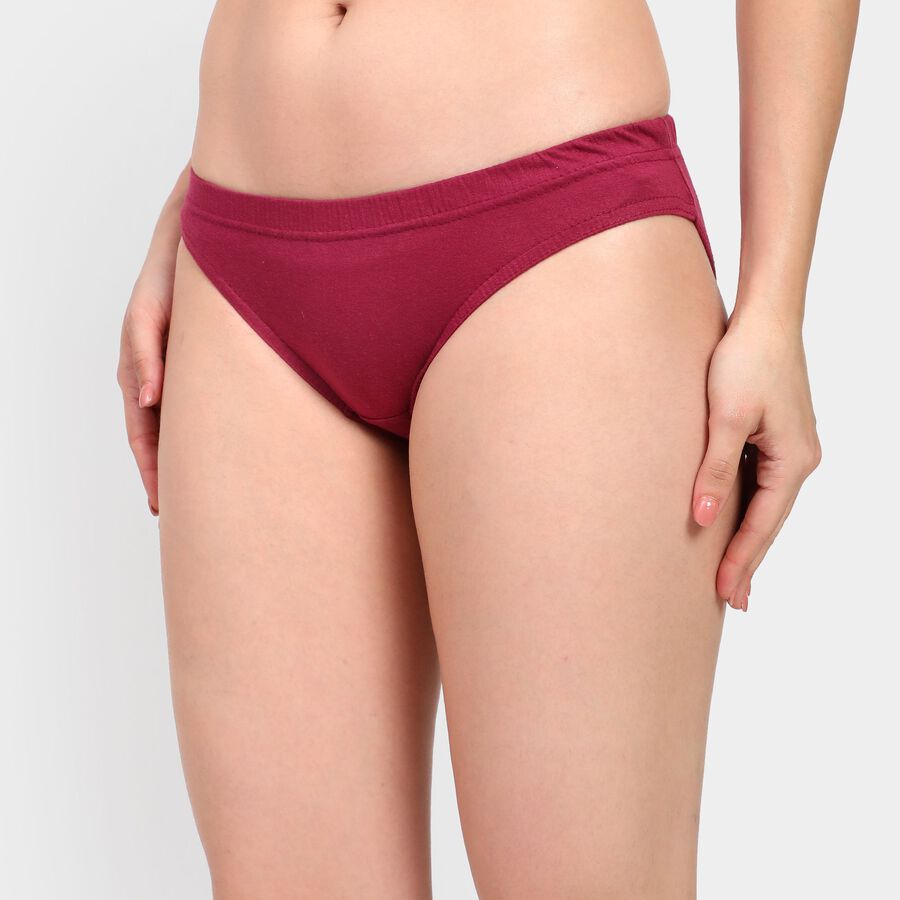 Ladies' 100% Cotton Panty, Wine, large image number null