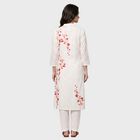 Women's Fuchsia Mandarin Collar Floral Printed Kurta, रानी (फ्यूशिया), small