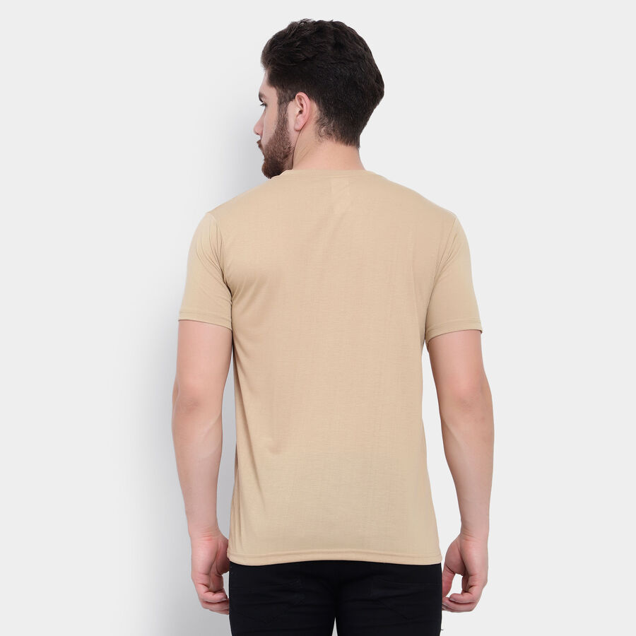 Round Neck T-Shirt, Beige, large image number null