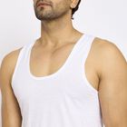Men's 100% Cotton Vest, White, small
