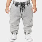 Infants Grey Jogger Fit Washed Jeans, हल्का ग्रे, small