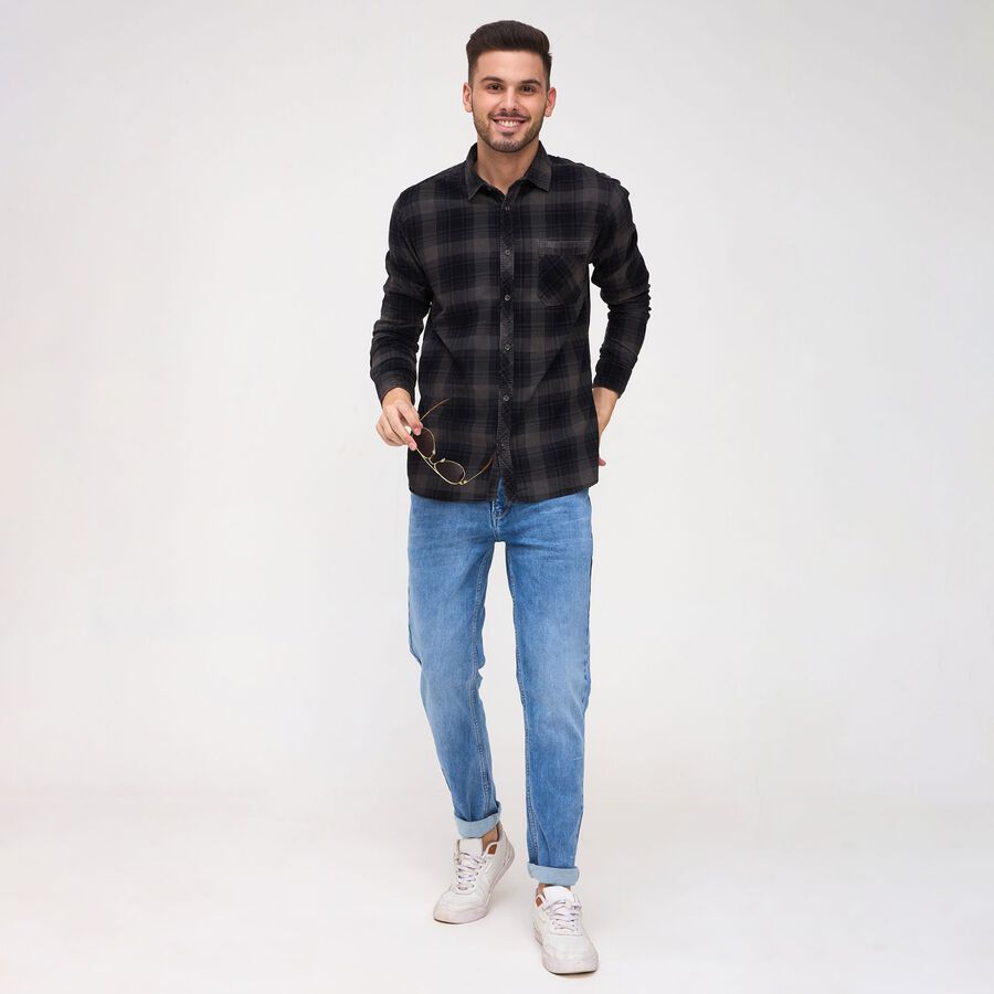 Men's 100% Cotton Casual Shirt, Brown, large image number null