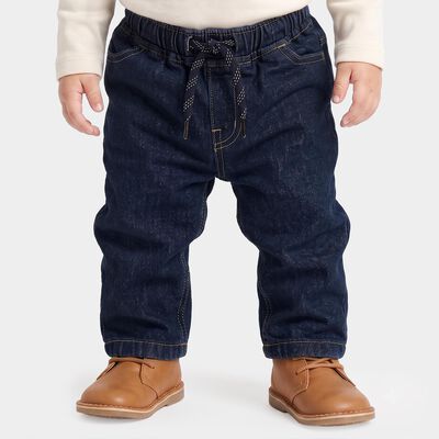 Infants' Navy Blue Relaxed Fit Drawstring Waist Jeans