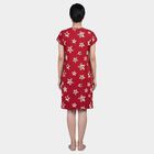 Women's Maroon V-Neck Lace Trim Nighty, Maroon, small