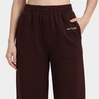 Women's Brown Regular Fit Cuffed Track Pants, भूरा, small