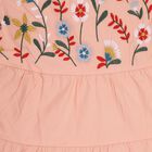 Girls' 100% Cotton Frock , पीच, small