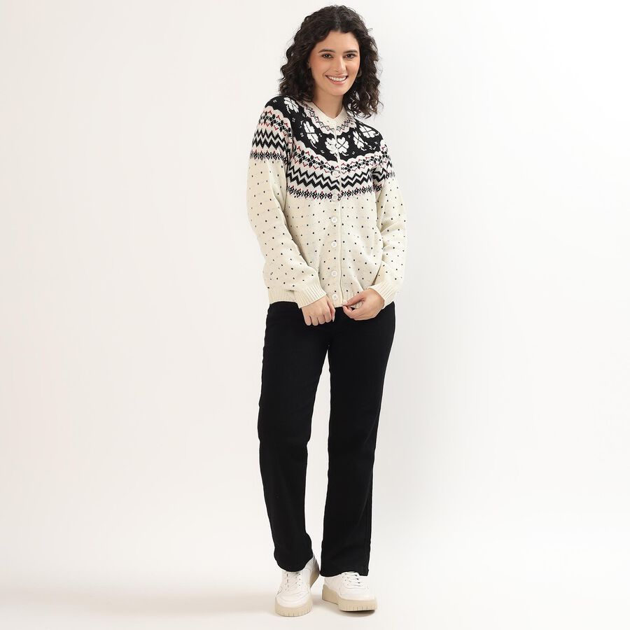 Ladies' Cardigan, Off White, large image number null