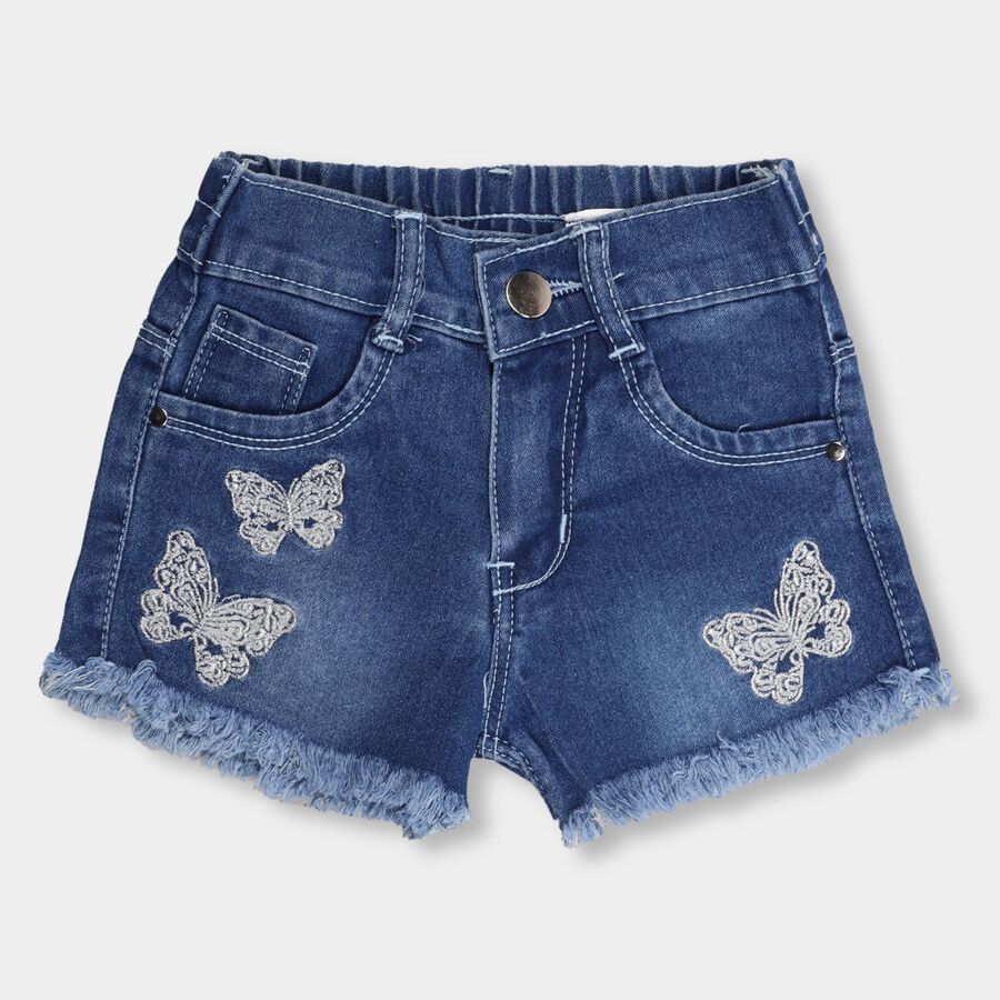 Girls' Shorts , Mid Blue, large image number null