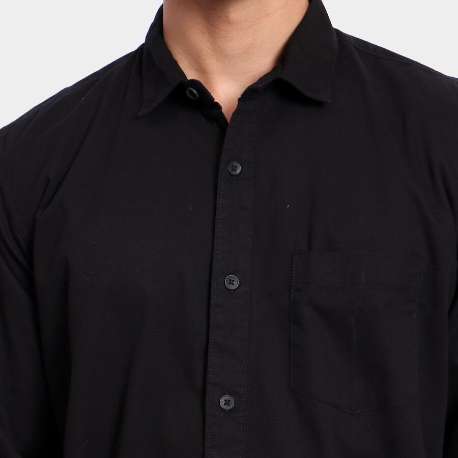 Men's 100% Cotton Casual Shirt, Black, large image number null