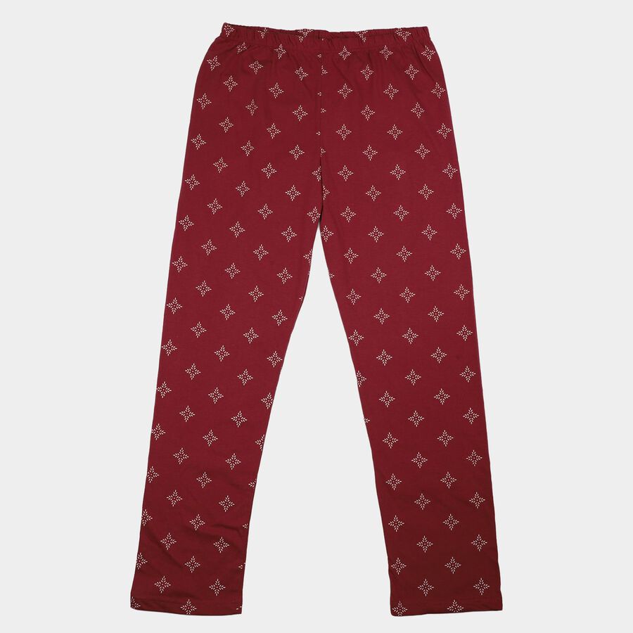 Girls' Pink Straight Fit Geometric Printed Pyjama, Pink, large