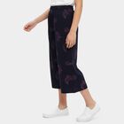 Girls' Navy Blue Regular Fit Floral Capri, नेवी ब्लू, small