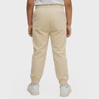 Boys Light Beige Cotton Jogger Trousers, Beige, small