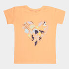Girls Cotton T-Shirt, Peach, small image number null