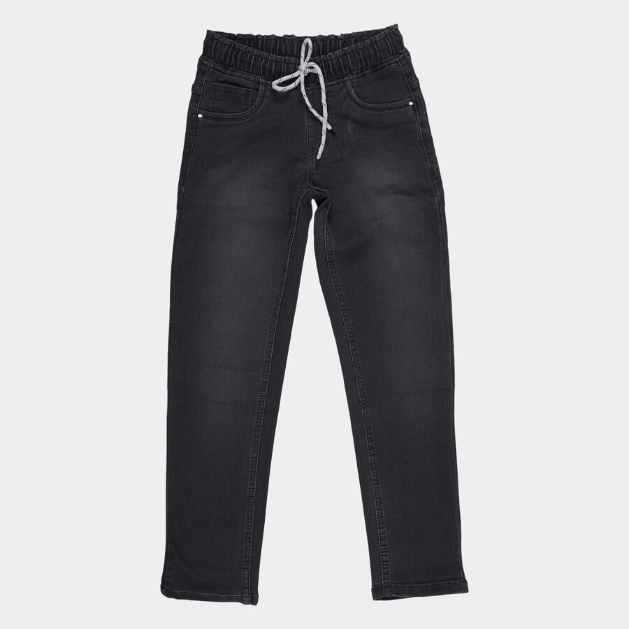 Boys Light Grey Slim Fit Jeans, हल्का ग्रे, large