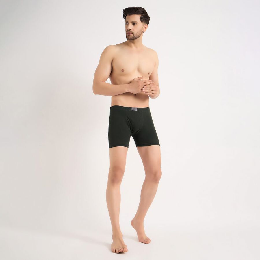 Men's Cotton Trunk, Dark Green, large