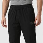 Men's Black Straight Fit Zip Pocket Track Pants, Black, small