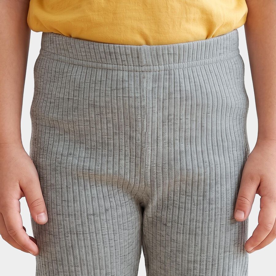 Girls Grey Long Johns Thermal, मिश्रित मध्यम ग्रे, large