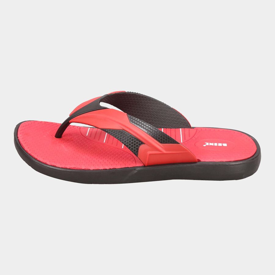 Men Printed Slip-On Flip Flops, Red, large image number null