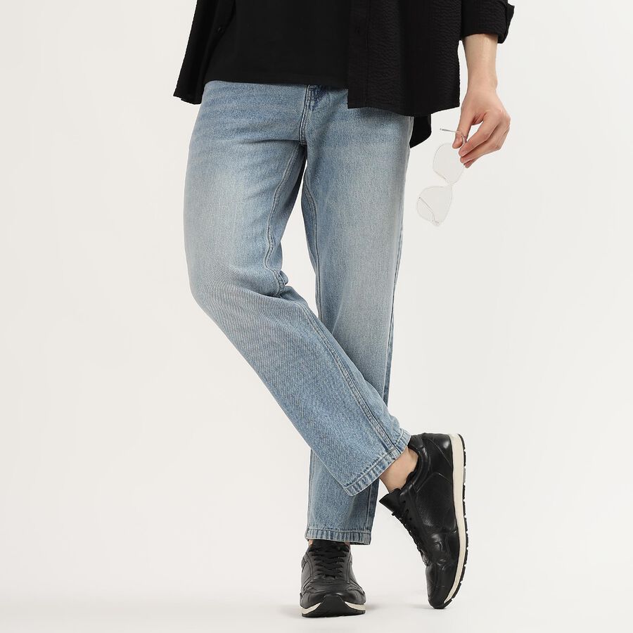 Men's Classic Blue Straight Fit Jeans, Light Blue, large