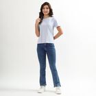 Women's Light Powder Blue Cotton Round Neck Casual T-Shirt, Light Blue, small image number null