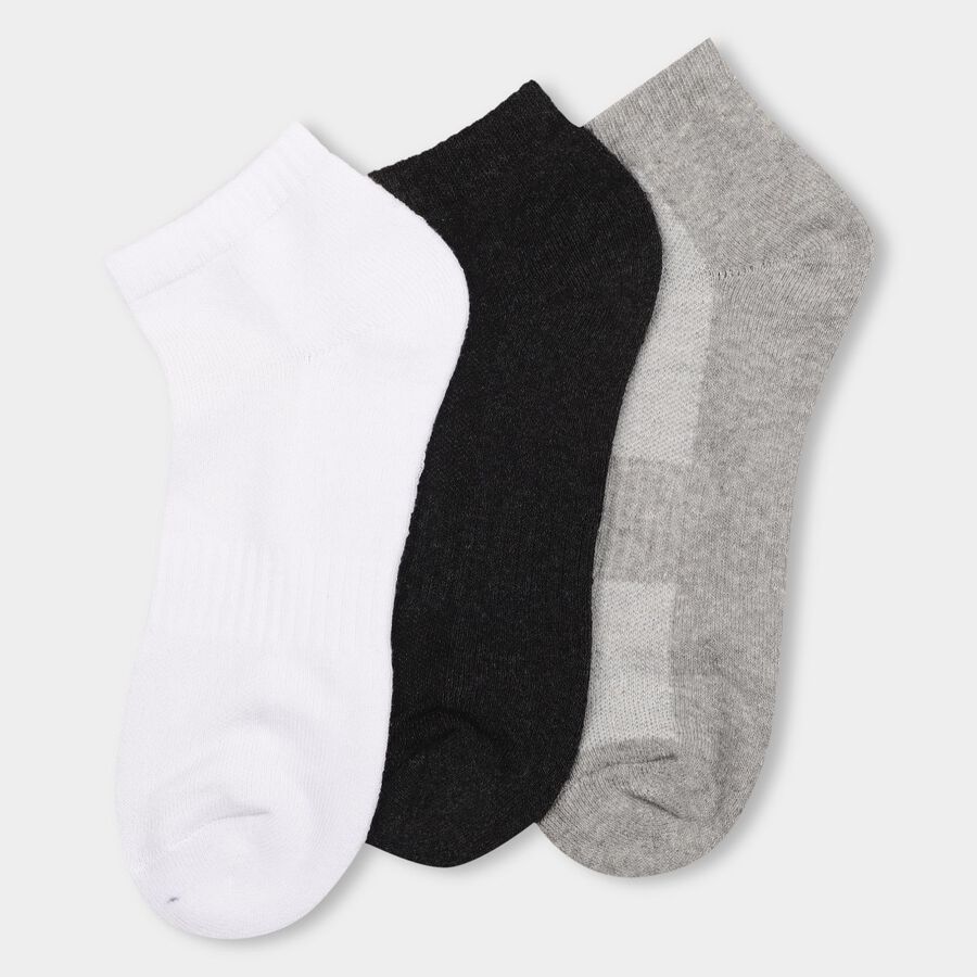 Men's Socks (Pack of 3), Melange Light Grey, large image number null