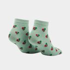 Women's Mint Green Regular Fit Printed Pack of 1 Socks, हल्का हरा, small