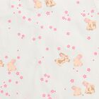 Infant White Cotton Bunny Print Sleeveless Top and Pastel Pink Shorts Set, Peach, small