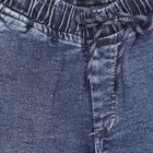 Boys' Stonewashed Blue Regular Fit Cargo Jeans, मध्यम नीला, small image number null