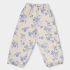 Kids' Cream Floral Jogger Pull-Up Trousers, Off White, small image number null
