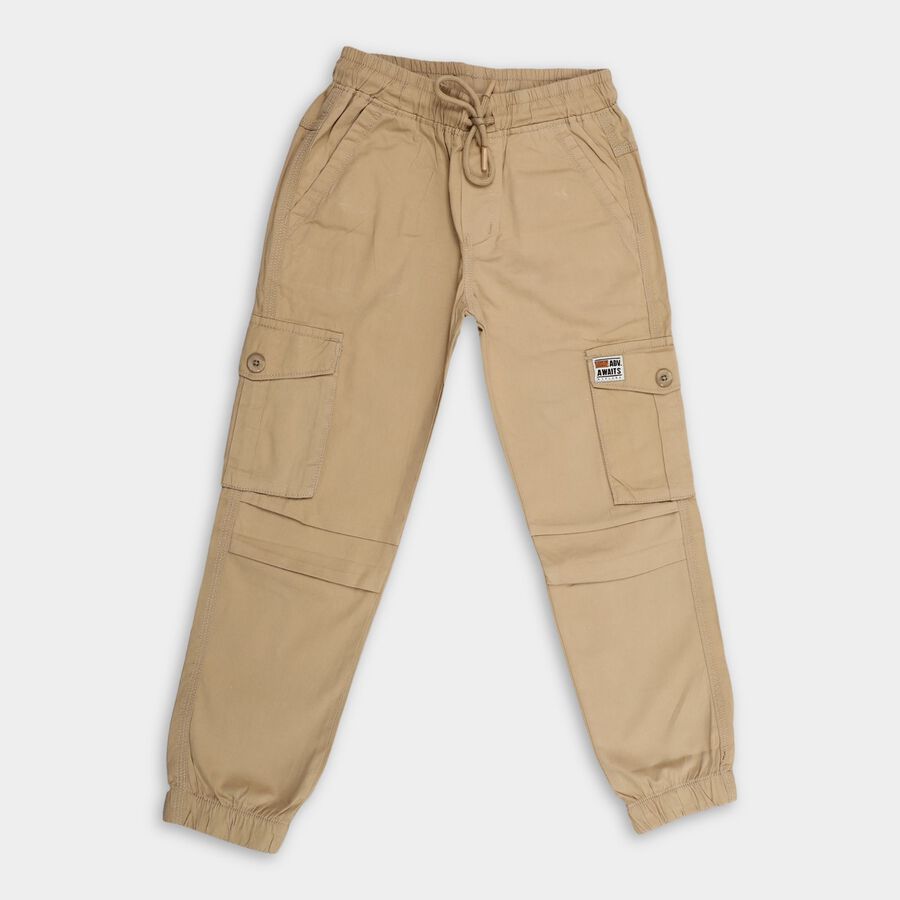 Boy's 100% Cotton Trousers , गहरा पीला, large image number null