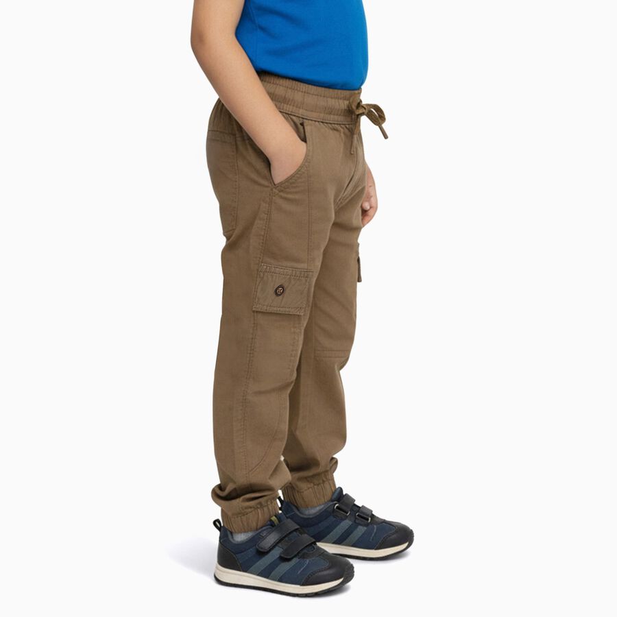 Boys' 100% Cotton Trouser, Khaki, large image number null