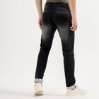 Men's Faded Black Slim Fit Jeans, Black, small