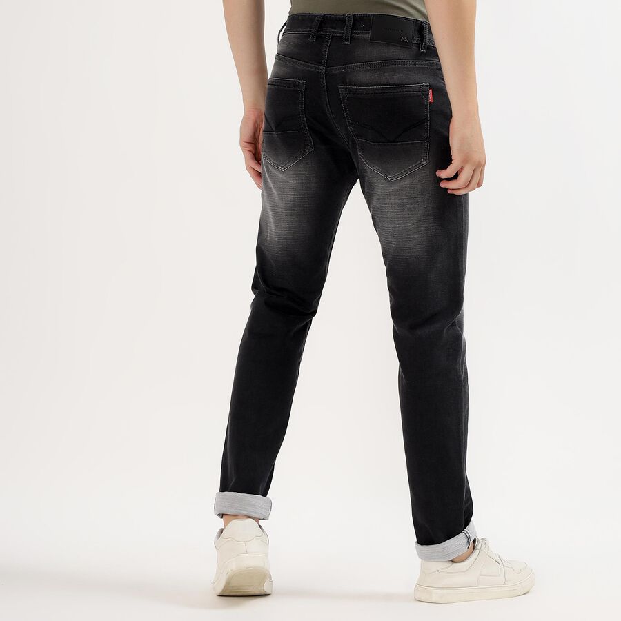 Men's Faded Black Slim Fit Jeans, Black, large