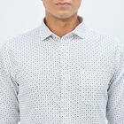 Men's Light Grey Spread Collar Classic Formal Shirt, Dark Grey, small