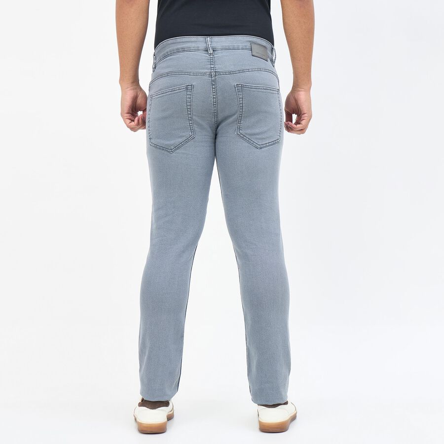 Men's Light Grey Slim Fit Five-Pocket Jeans, Light Grey, large