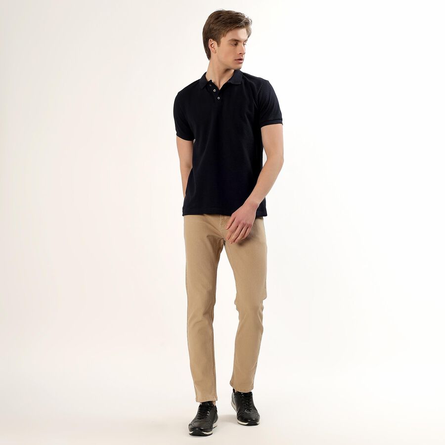 Men's Collared Half Sleeves T-Shirt, Navy Blue, large image number null