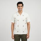 Men's White Casual Shirt, Off White, small