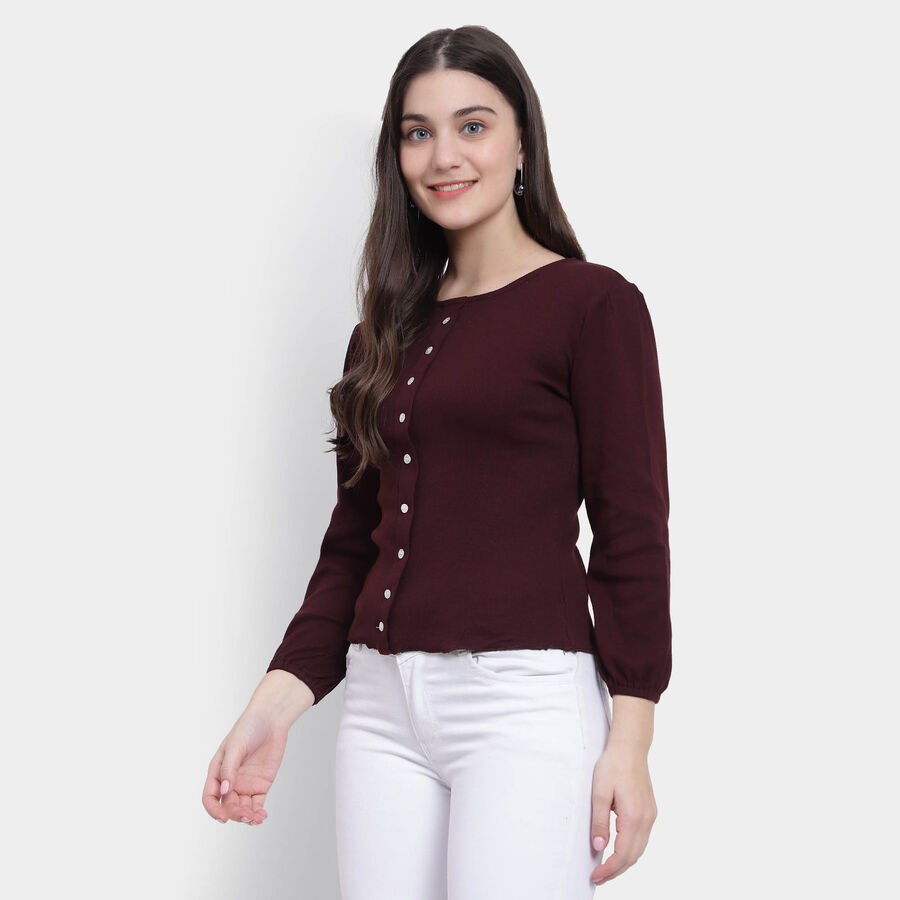Solid Shirt, Wine, large image number null