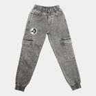 Boys Grey Straight Fit Stretchable Jeans, Light Grey, small