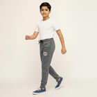 Boys' Muted Charcoal Grey Striped Drawstring Pyjama, टील ब्लू, small image number null