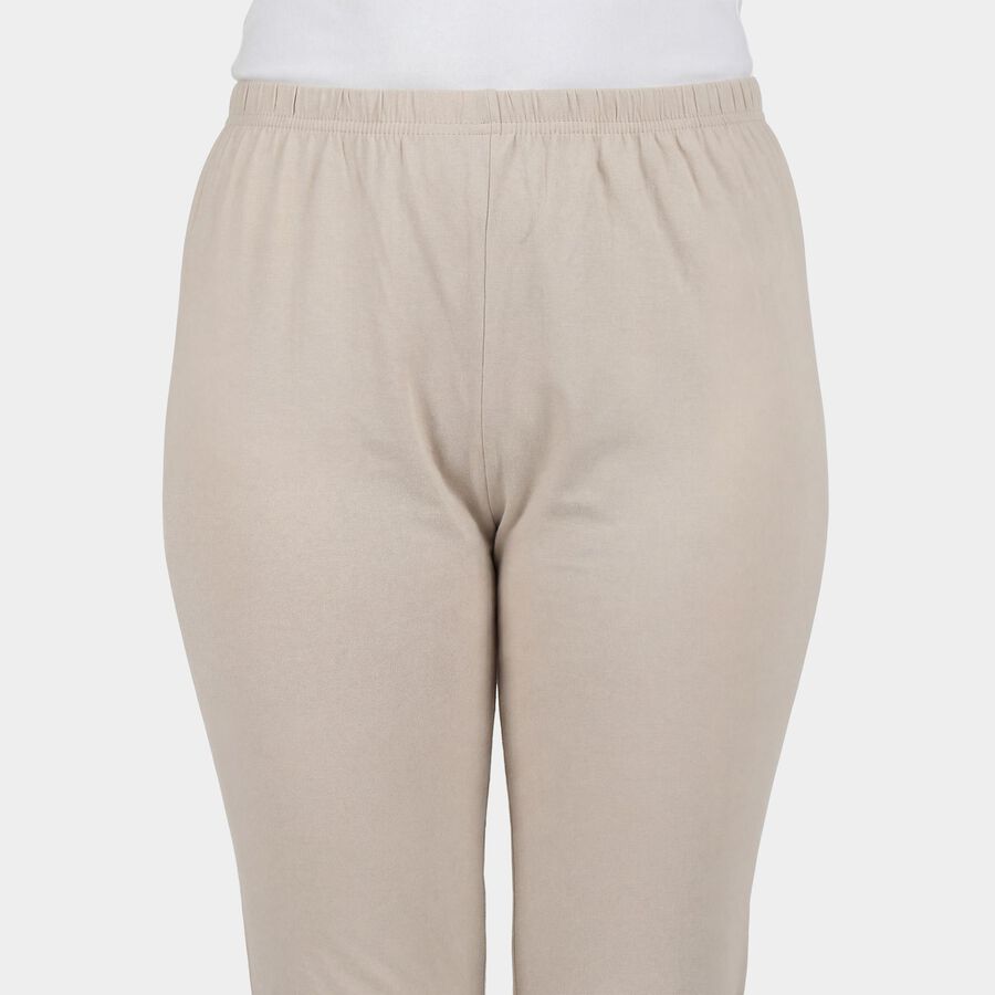 Women's Beige Cotton Blend Classic Fit Churidar, गहरा पीला, large