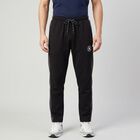 Men's Black Straight Fit Side Stripe Lounge Pyjama, काला, small