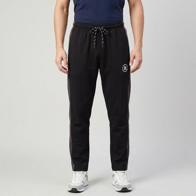 Men's Black Straight Fit Side Stripe Lounge Pyjama