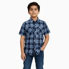 Boys' Casual Shirt, Mid Blue, small image number null
