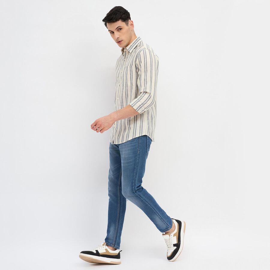 Men's Regular Collar Casual Shirt, Off White, large image number null